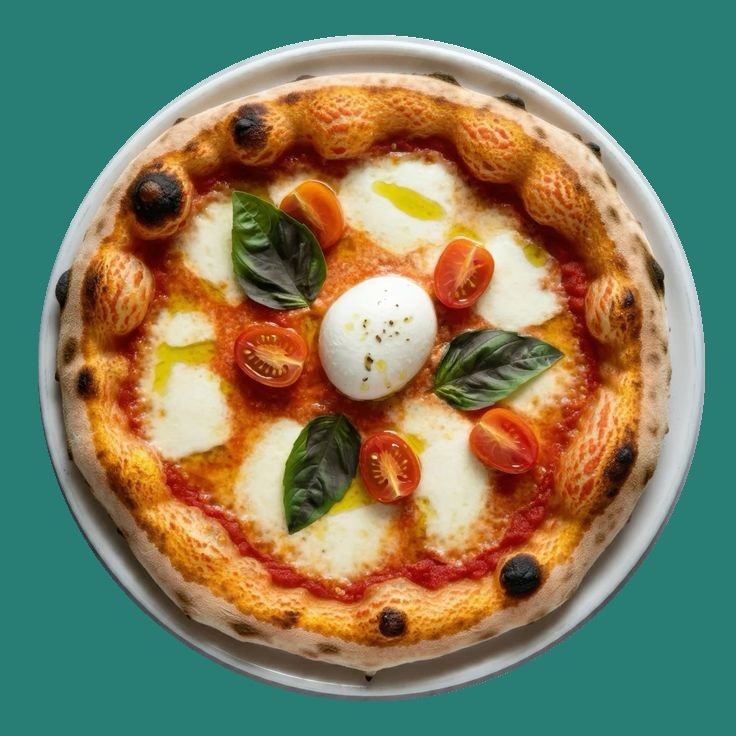 Foto de pizza con burrata