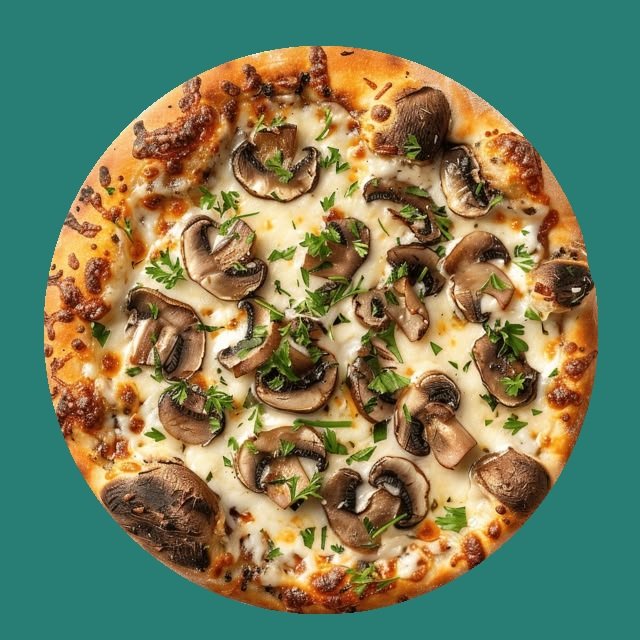 Foto de pizza con trufa y champinon